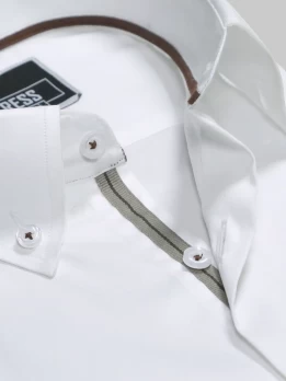 white button down collar premium shirt